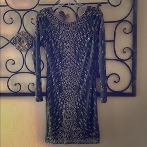 Aidan Mattox Olive Green Beaded Cocktail Dress